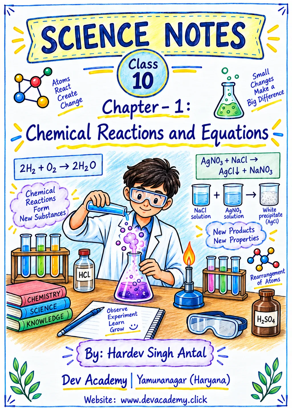 Class 10 Science Notes – Chapter 1: Chemical Reactions and Equations.