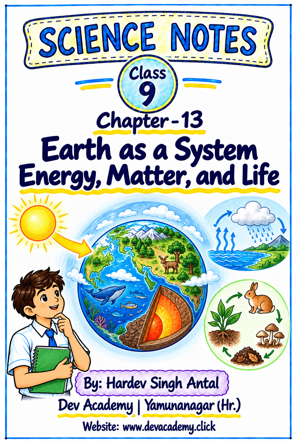 Class 9 Science Notes – Chapter 13: Earth as a System Energy, Matter, and Life