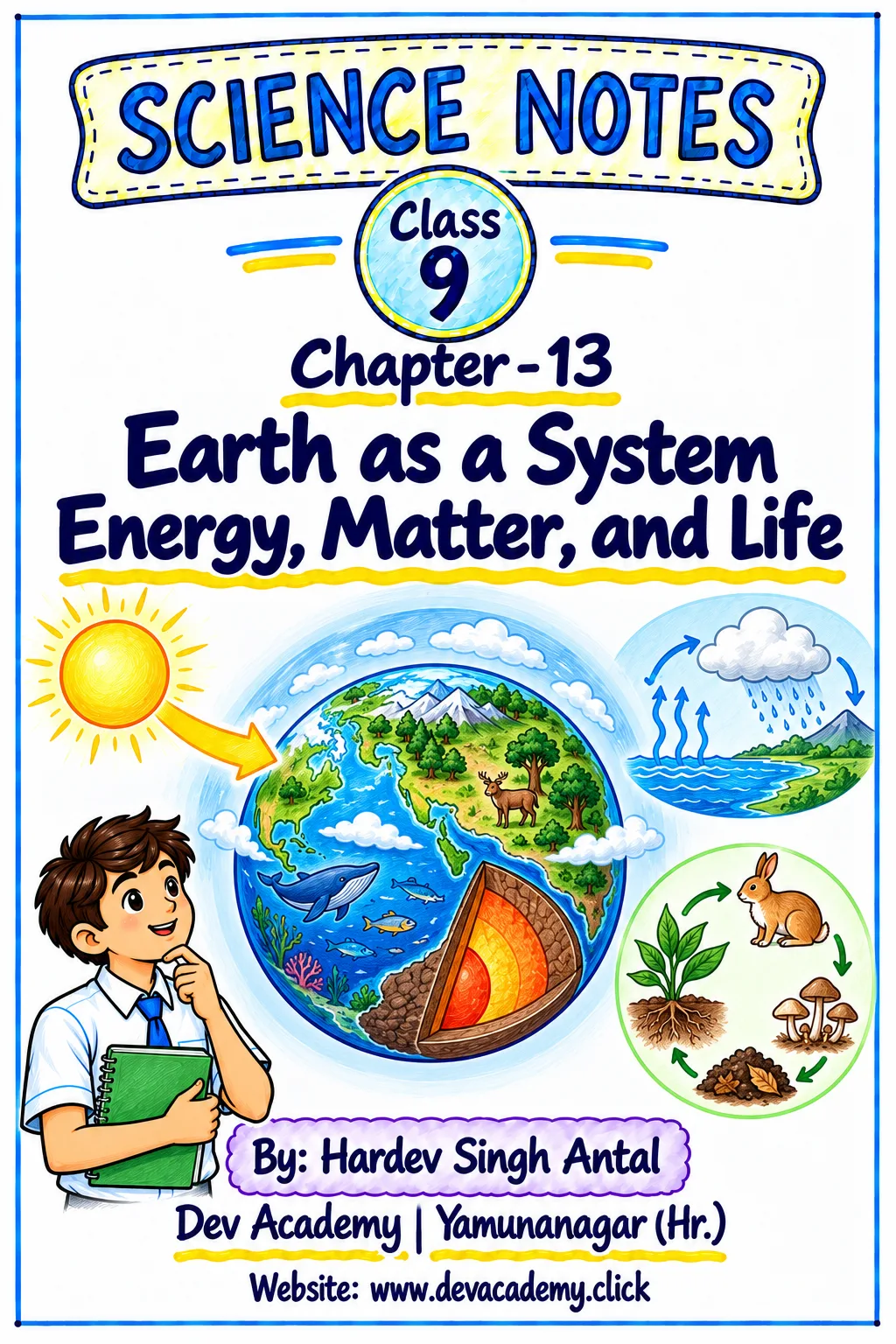 Class 9 Science Notes – Chapter 13: Earth as a System Energy, Matter, and Life